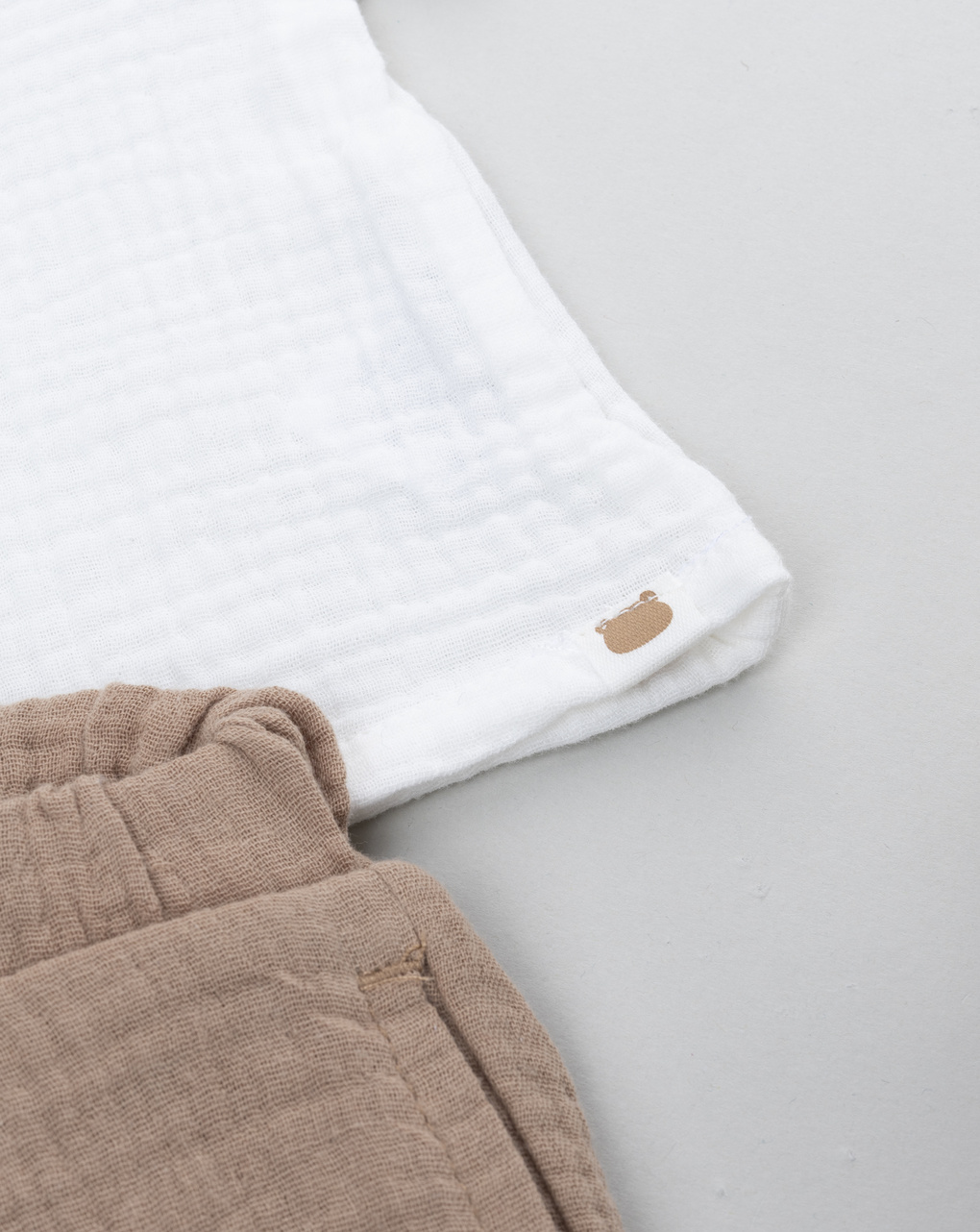 βρεφικό σετ πουκάμισο και σορτσάκι με αρκουδάκι για αγόρι - Prénatal