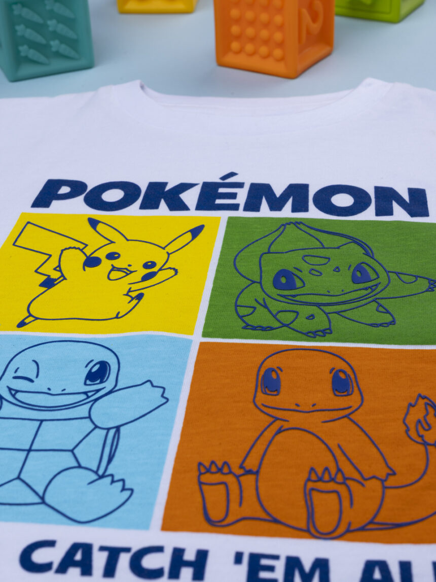 παιδική πιτζάμα λευκή/μπλε pokémon για αγόρι - Prénatal