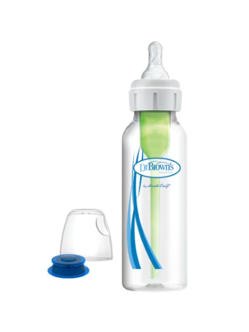 Dr. brown's πλαστικό μπιμπερό zero-resistance™ specialty feeding system με στενό λαιμό 250ml 112.70.1hc.370 - Dr Browns
