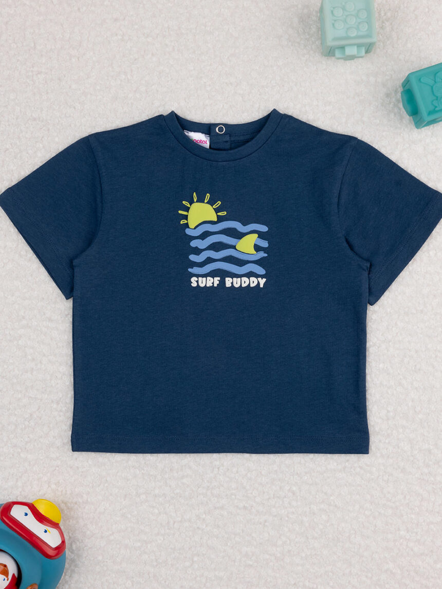 βρεφικό t-shirt μπλε surf buddy για αγόρι - Prénatal