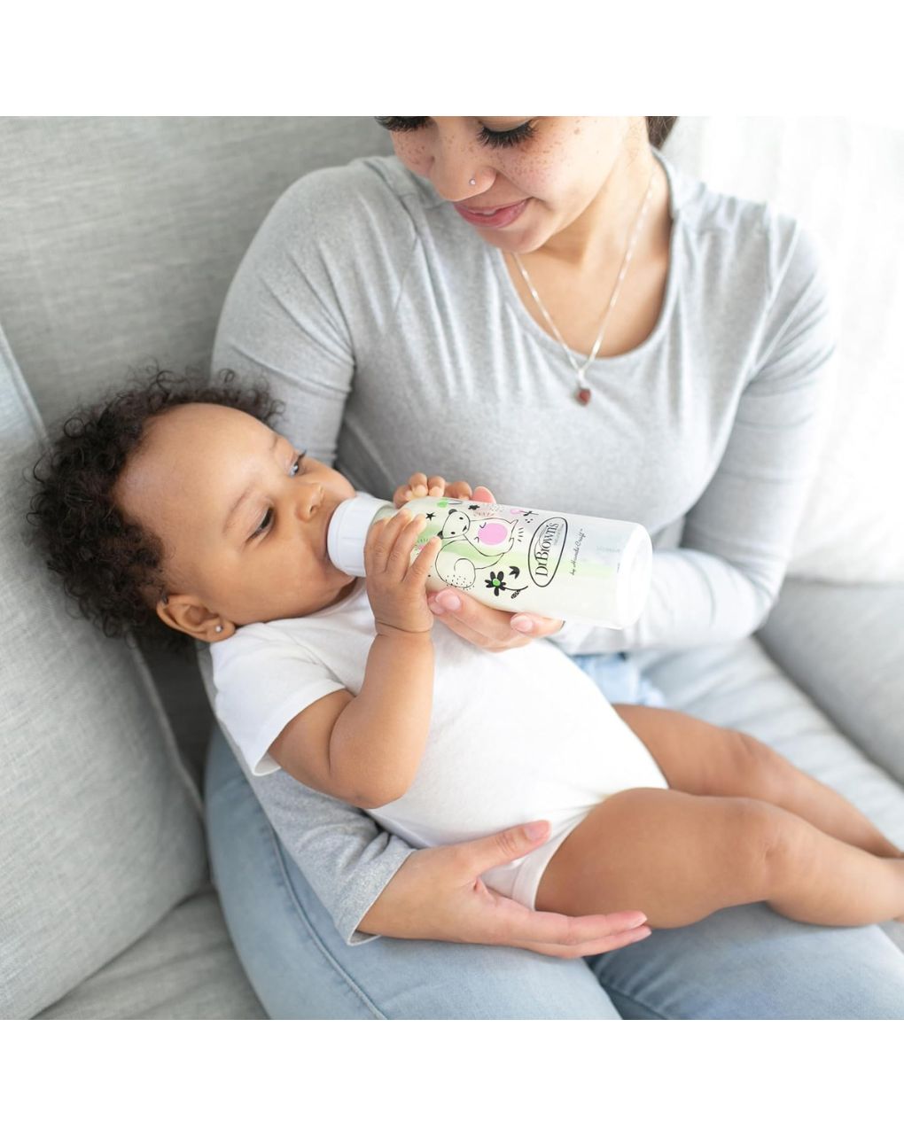 Dr. brown's options+ πλαστικό μπιμπερό 2τμχ με στενό λαιμό σκιουράκι+κατσικούλα 250ml sb82042 - Dr Browns