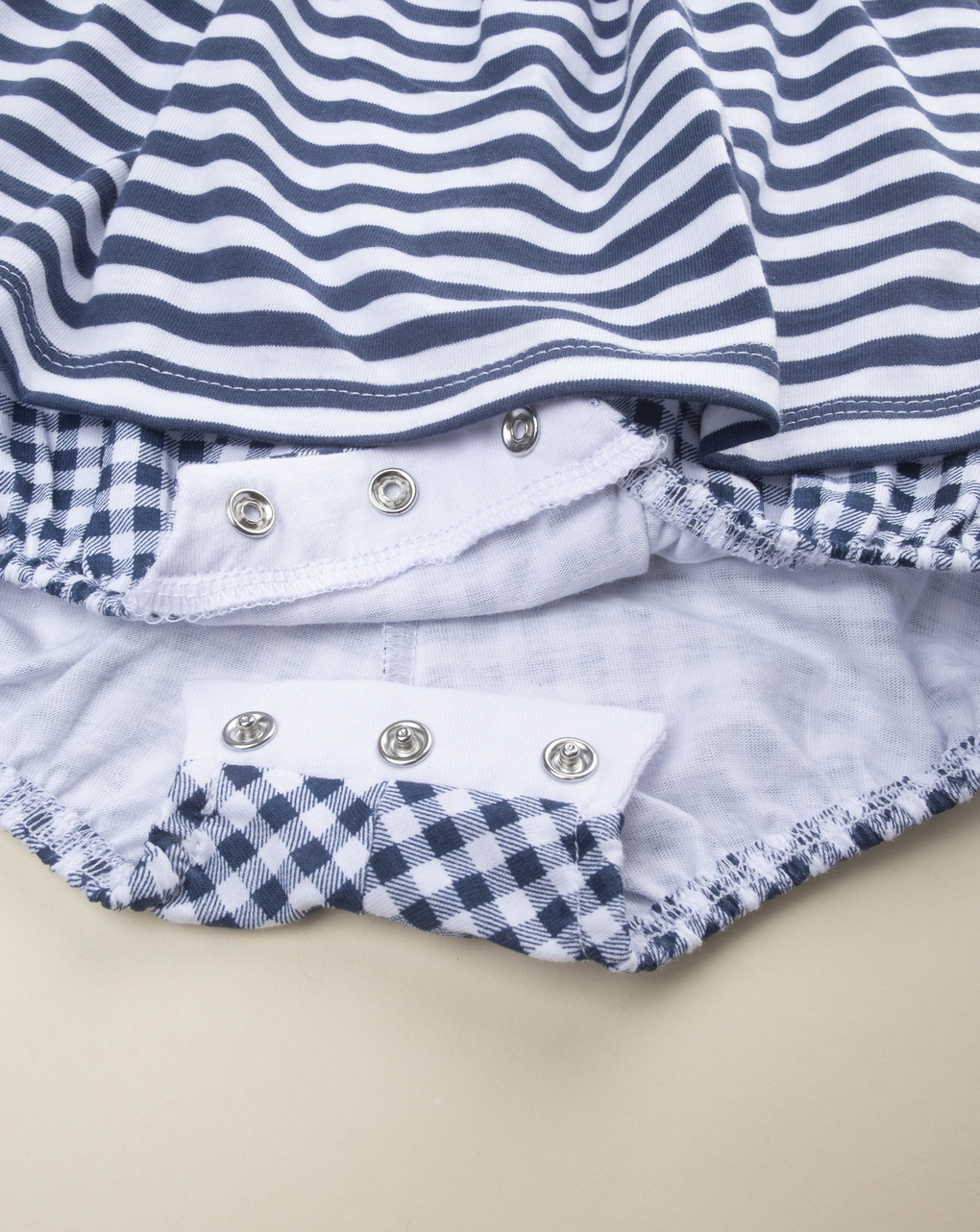 βρεφικό φορμάκι ριγέ μπλε/λευκό με αρκουδάκι για κορίτσι - Prénatal