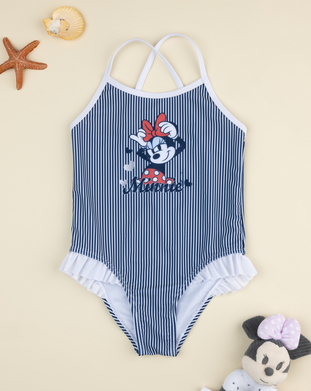 παιδικό ολόσωμο μαγιό ριγέ minnie για κορίτσι