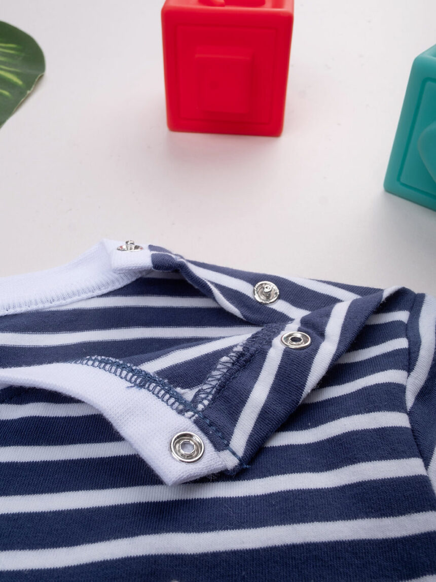 βρεφικό t-shirt ριγέ μπλε sailing away για αγόρι - Prénatal