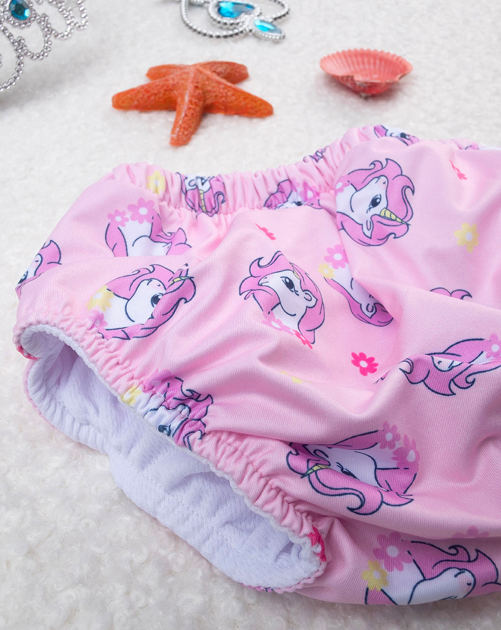 βρεφικό μαγιό πάνα ροζ με μονόκερους για κορίτσι - Prénatal
