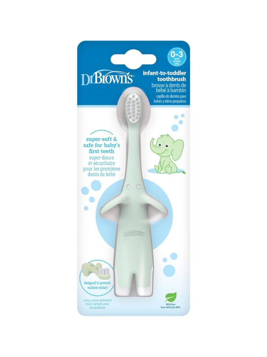 Dr. brown's βρεφική οδοντόβουρτσα ελεφαντάκι mint hg016 - Dr Browns