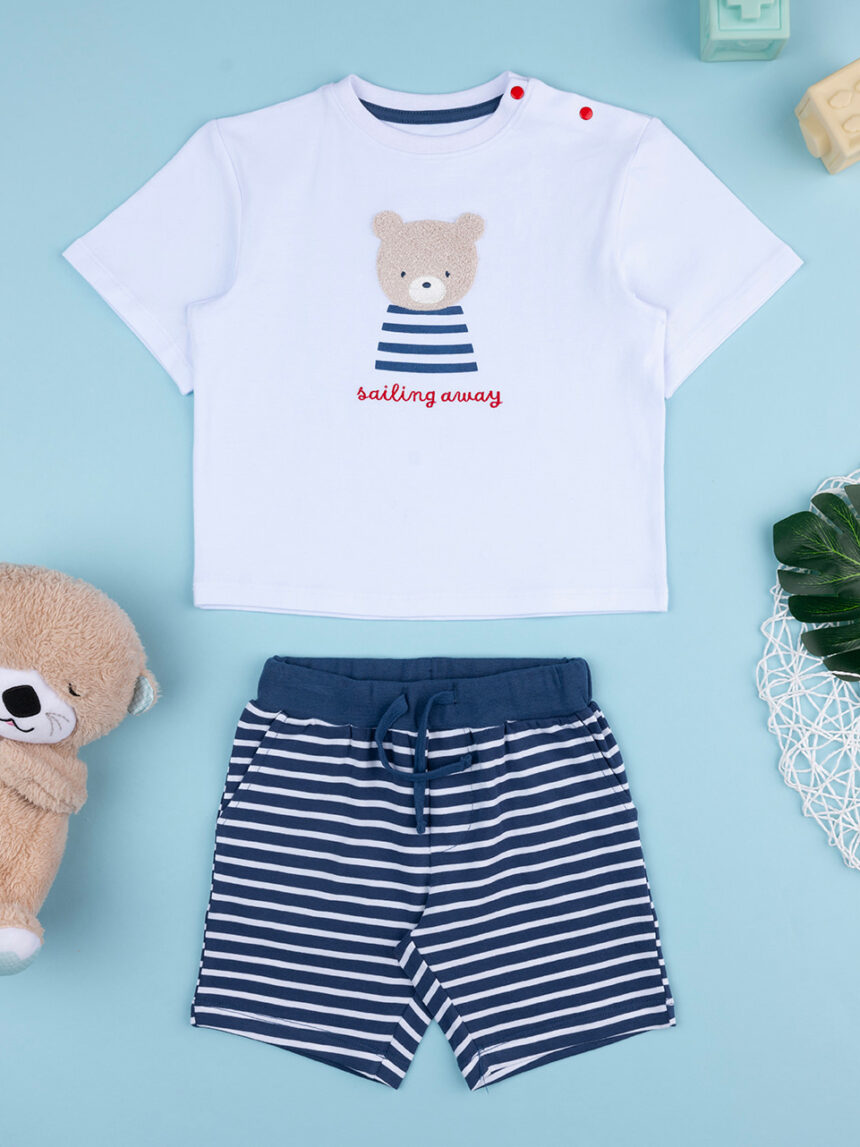 βρεφικό σετ t-shirt και σορτσάκι sailing away για αγόρι - Prénatal
