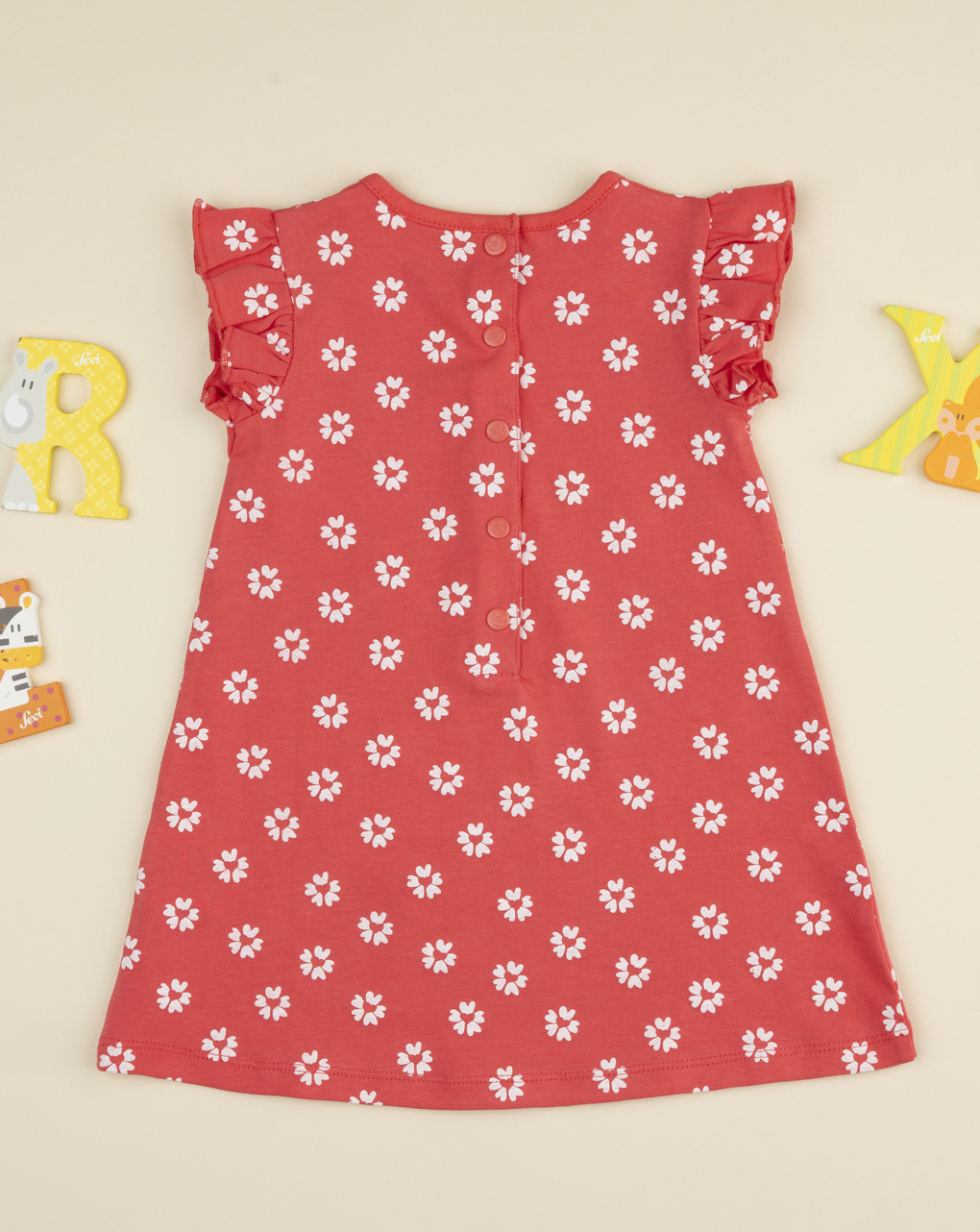 βρεφικό φόρεμα κοραλί με λουλούδια για κορίτσι - Prénatal