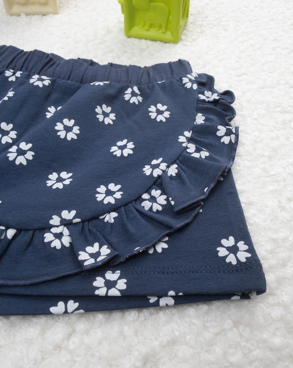 βρεφικό σορτσάκι μπλε με λουλούδια για κορίτσι - Prénatal
