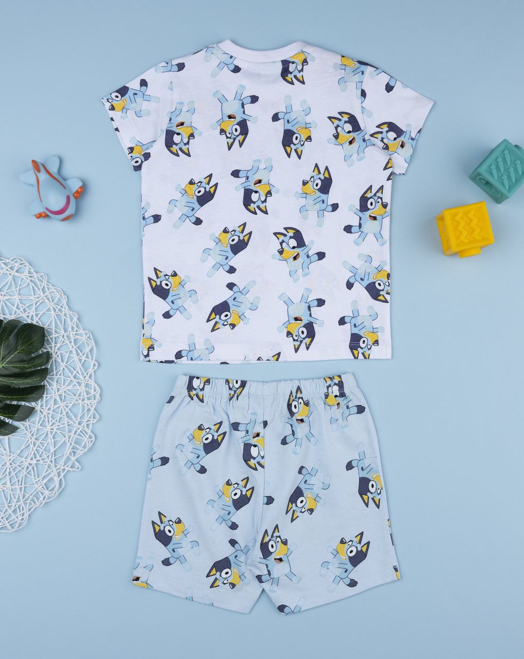 βρεφική πιτζάμα λευκή/γαλάζια bluey για αγόρι - Prénatal