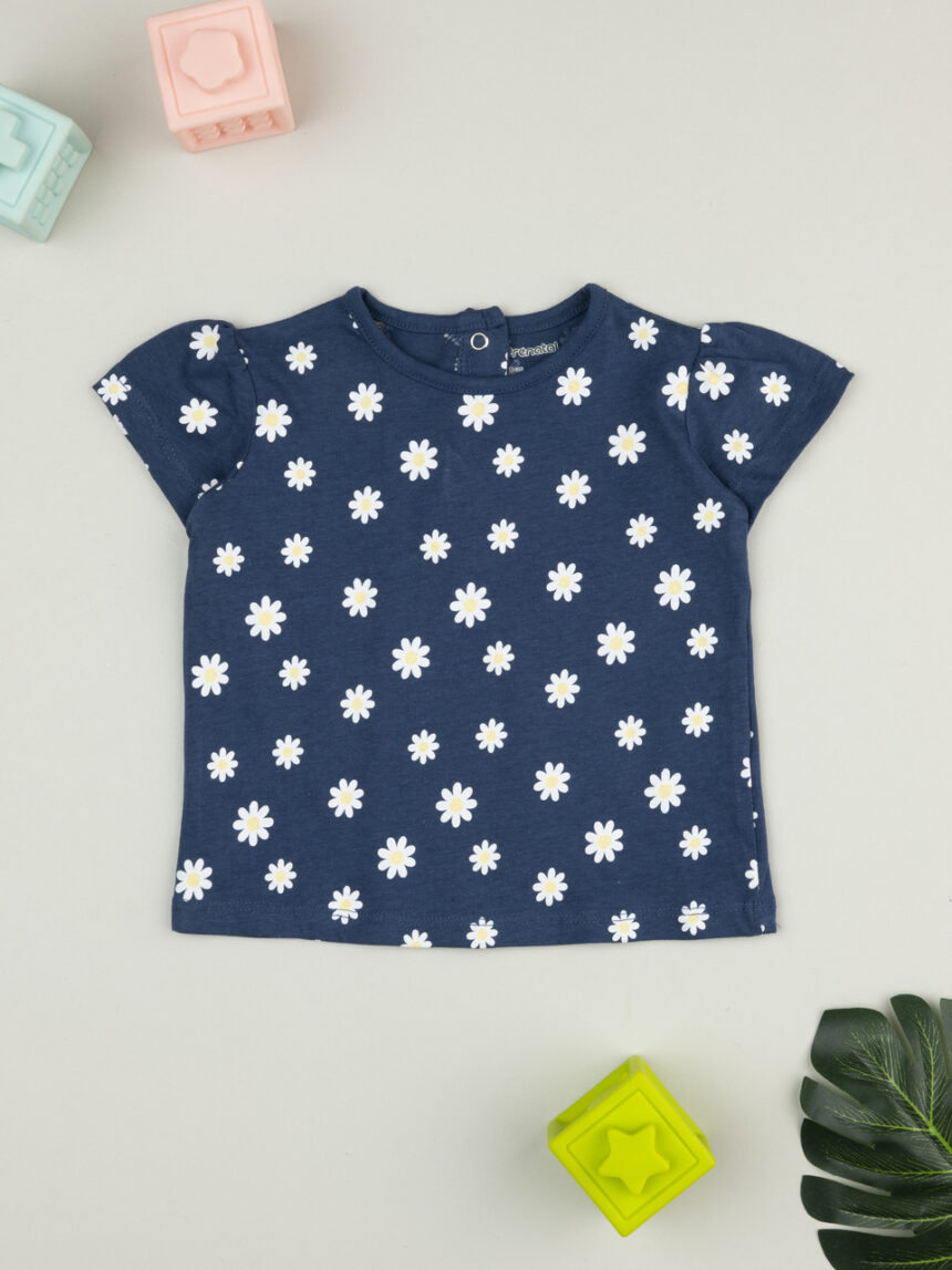 βρεφικό t-shirt μπλε με μαργαρίτες για κορίτσι - Prénatal