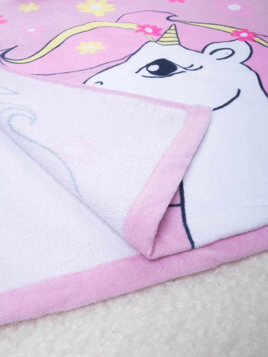 βρεφικό πόντσο θαλάσσης ροζ με μονόκερο για κορίτσι - Prénatal