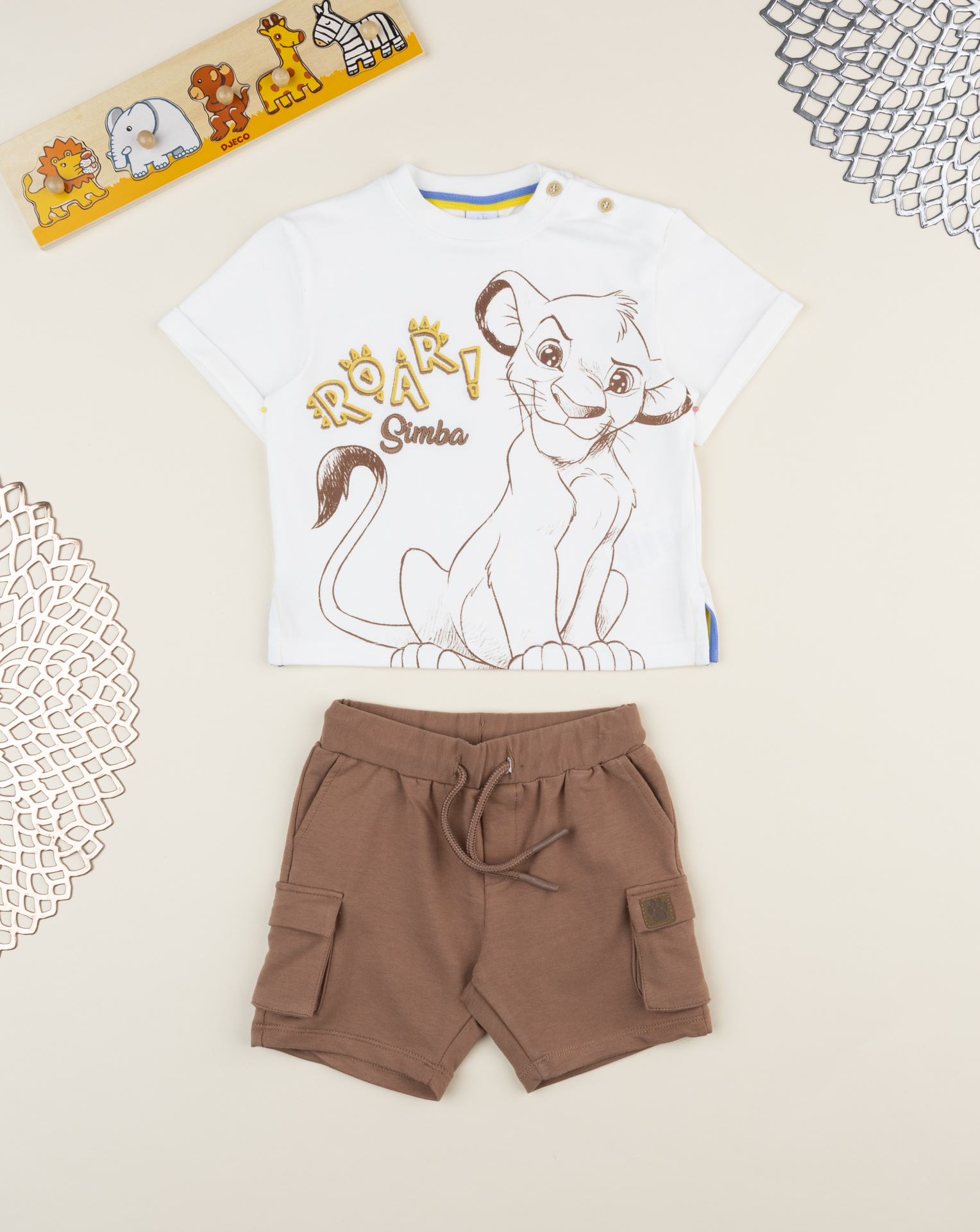 βρεφικό σετ t-shirt και βερμούδα simba για αγόρι
