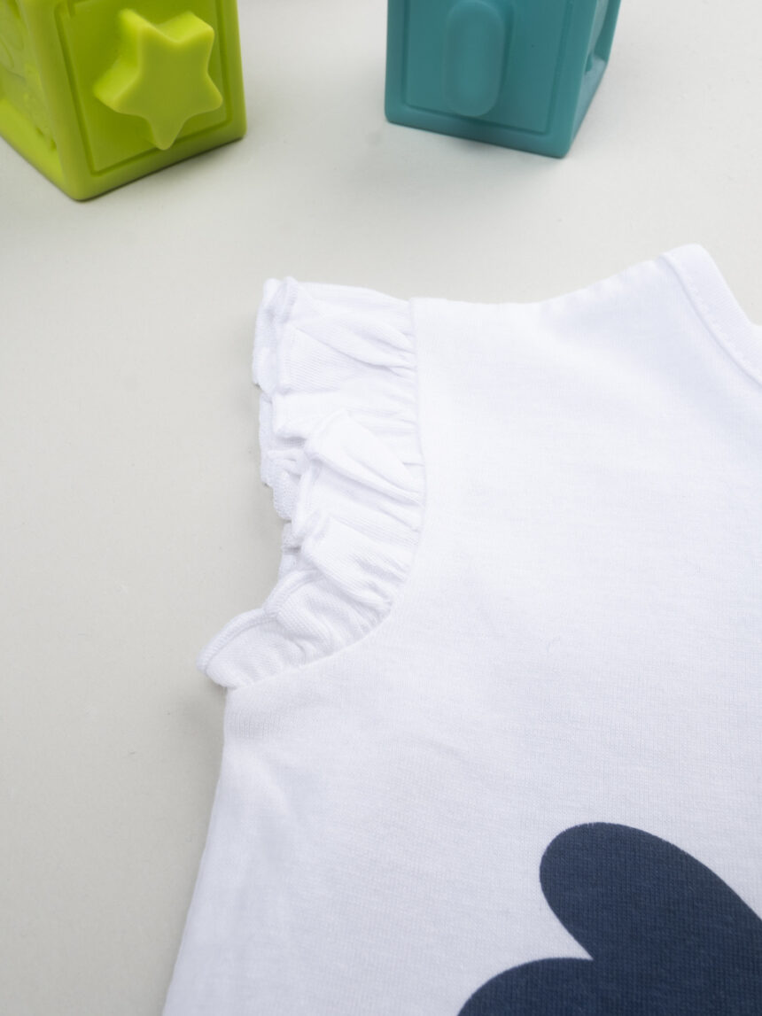 βρεφικό t-shirt λευκό με λουλούδι για κορίτσι - Prénatal