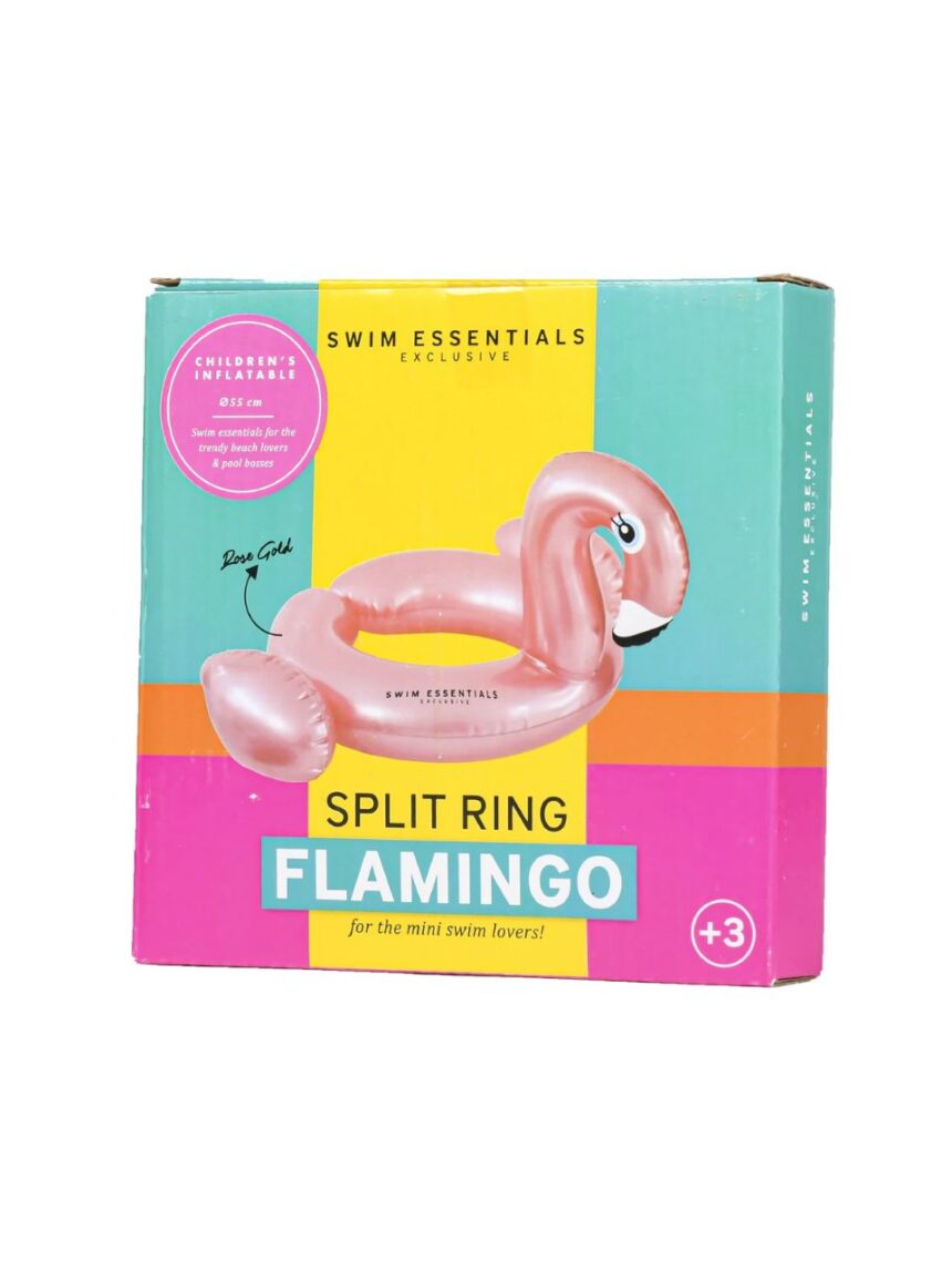 Swim essentials φουσκωτό σωσίβιο θαλάσσης 56cm splitring rose gold flamingo swe-2020se04 - Swim Essentials