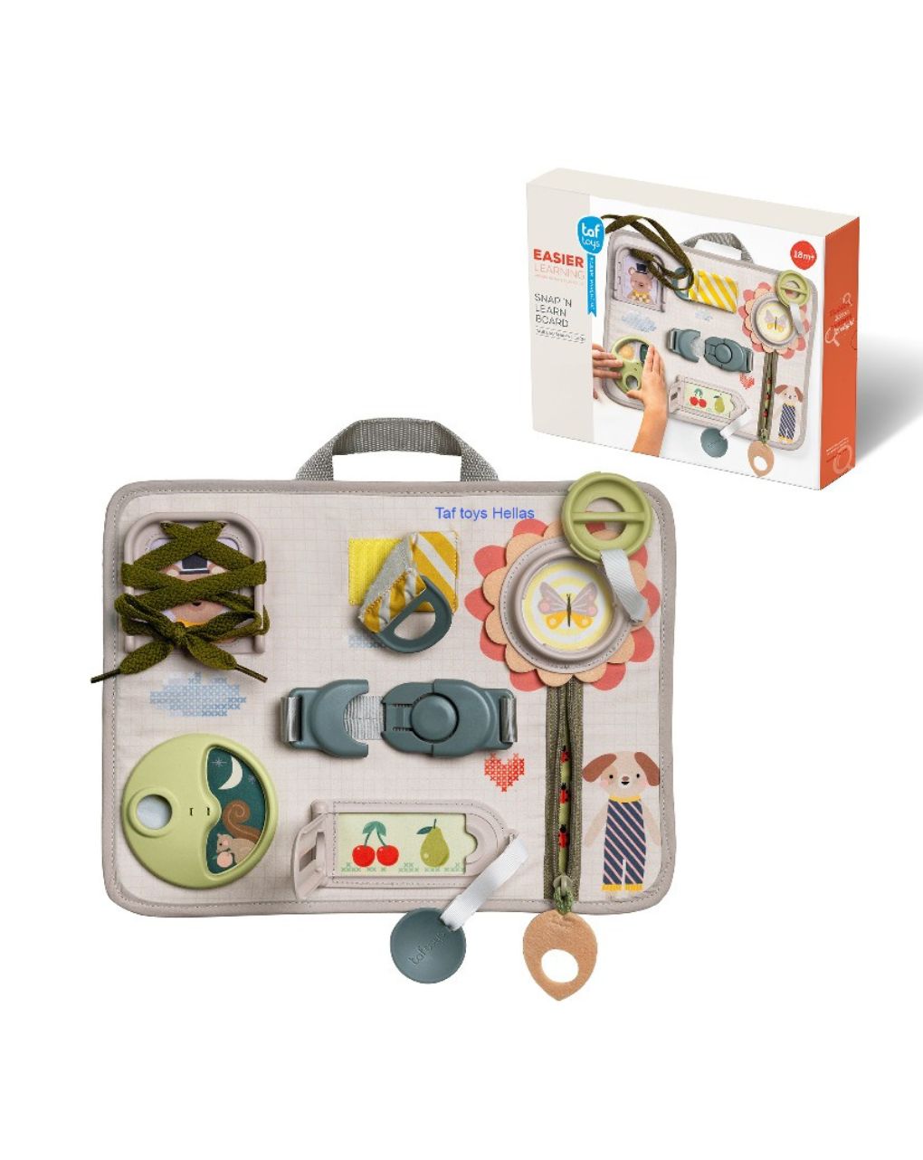 Taf toys παιχνίδι δραστηριοτήτων snap ‘n learn board t-13485 - Taf-toys