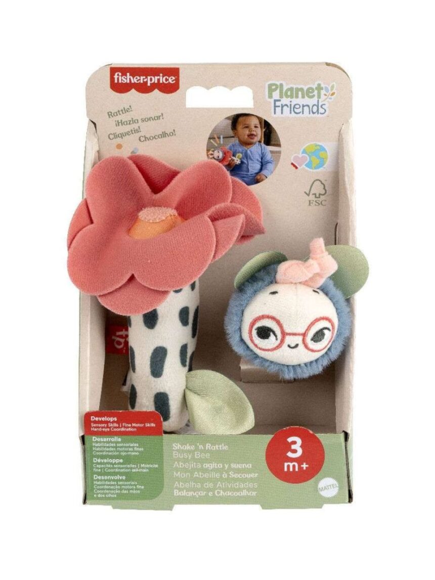 Mattel fisher-price planet friends κουδουνίστρα λουλουδάκι μελισσούλα 3m+ hyr56 - Fisher-Price