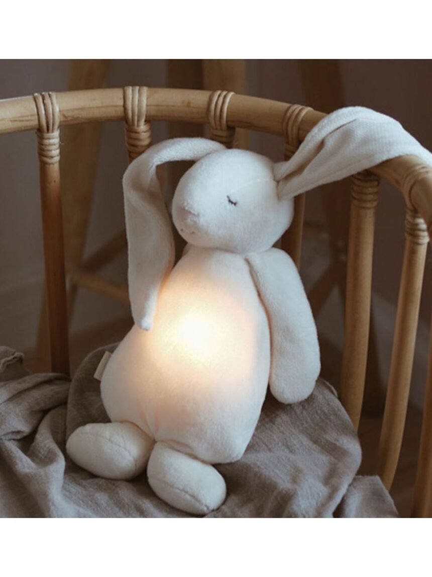 Moonie 2.0 the humming friend επαναφορτιζόμενο βοήθημα ύπνου με αισθητήρα κλάματος και φωτισμό silver bunny - MOONIES