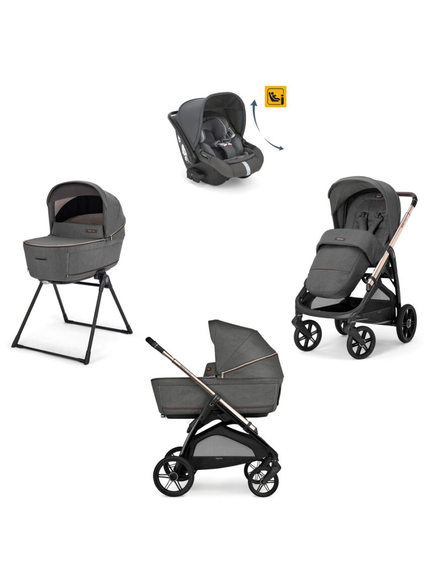 Inglesina σύστημα μεταφοράς quattro aptica darwin recline με  palladio black velvet grey - Inglesina