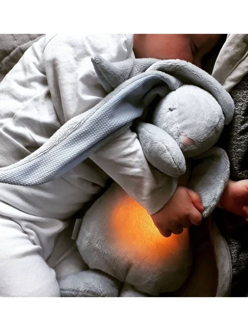 Moonie 2.0 the humming friend επαναφορτιζόμενο βοήθημα ύπνου με αισθητήρα κλάματος και φωτισμό silver bunny - MOONIES