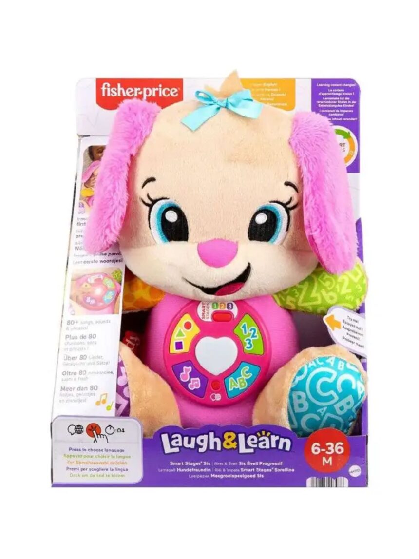 Mattel fisher-price laugh & learn εκπαιδευτικό σκυλάκι smart stages 6-36m ροζ jfd34 - Fisher-Price