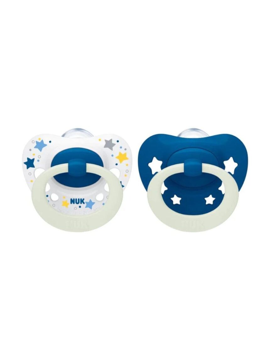 Nuk signature night πιπίλες σιλικόνης με θήκη 2τμχ 18-36m 10177166 (2 σχέδια) - Nuk