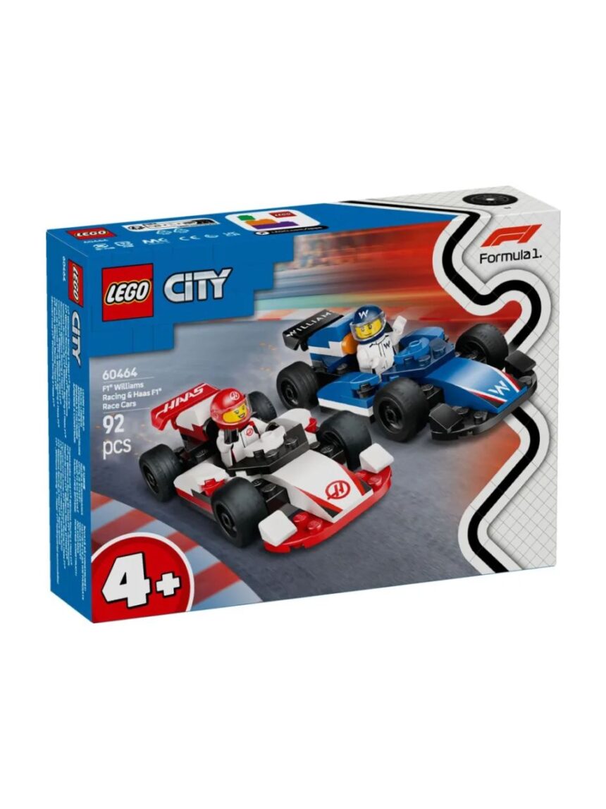 Lego city f1 williams racing & haas f1 race cars 60464 - Lego
