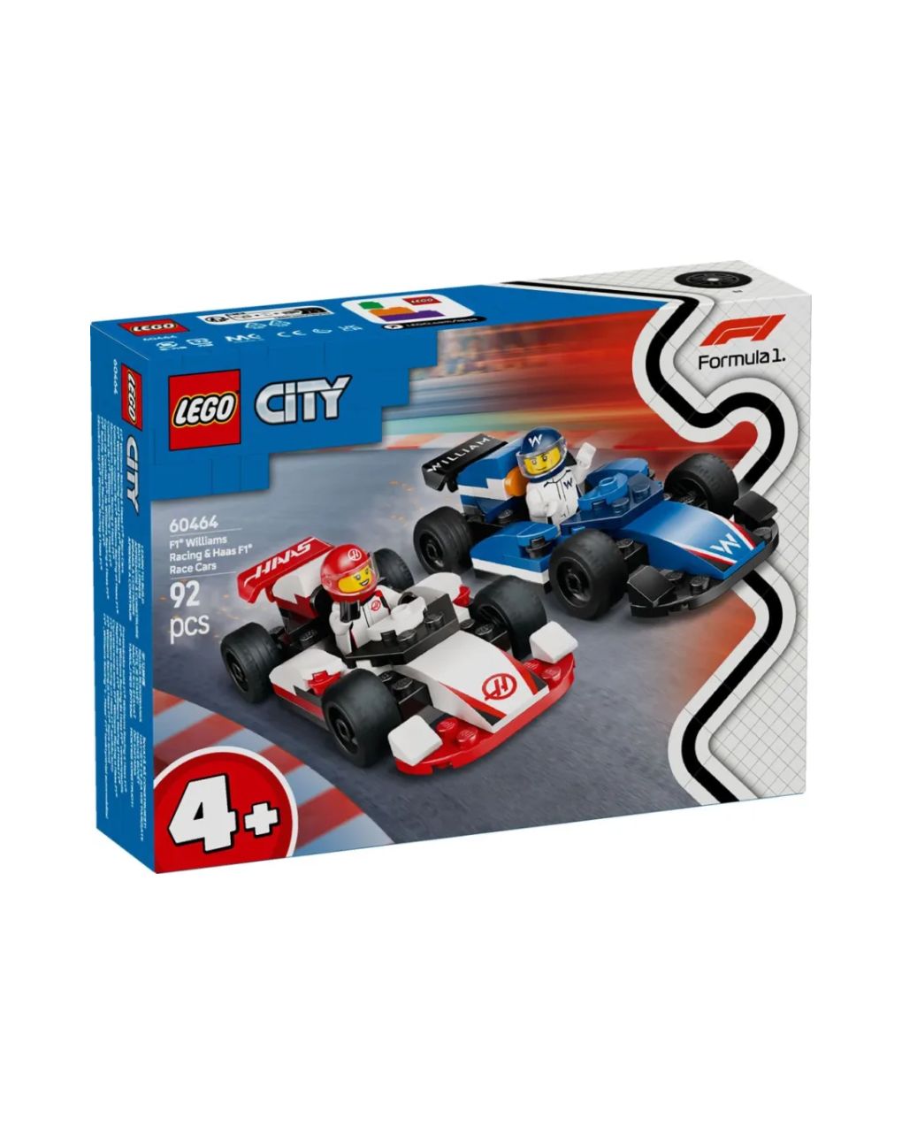 Lego city f1 williams racing & haas f1 race cars 60464 - Lego