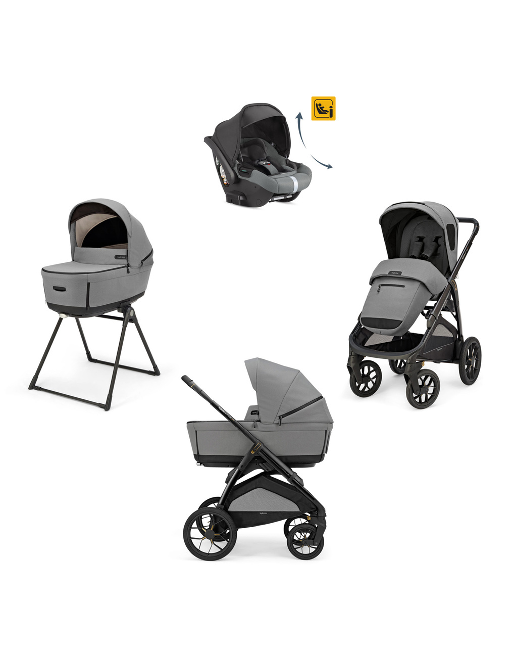 Inglesina σύστημα μεταφοράς quattro aptica xt darwin recline με σκελετό nero canyon grey