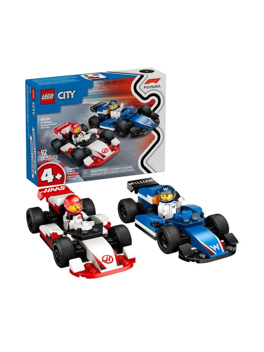 Lego city f1 williams racing & haas f1 race cars 60464 - Lego