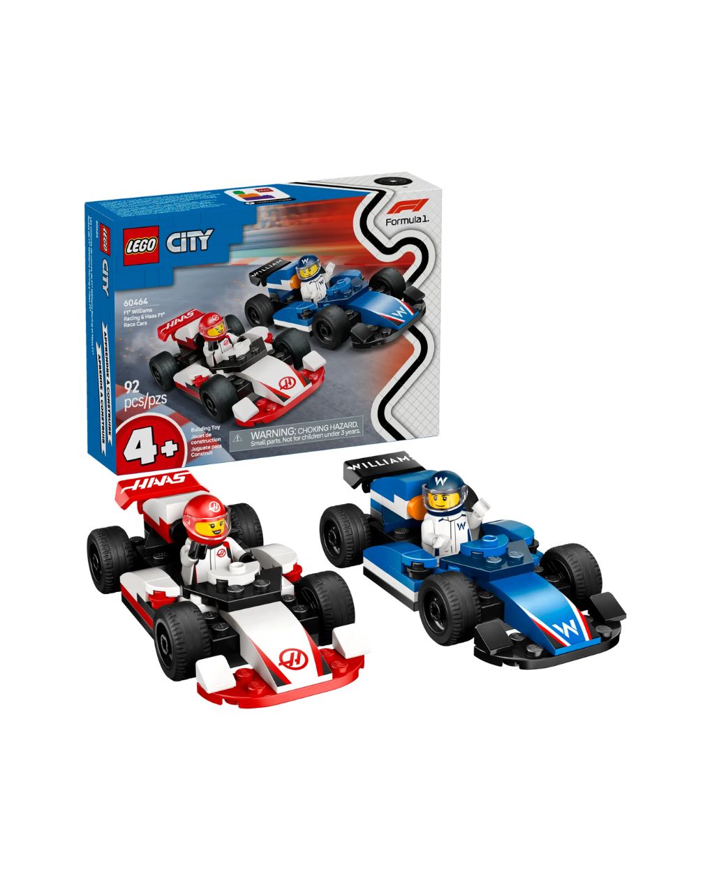Lego city f1 williams racing & haas f1 race cars 60464 - Lego