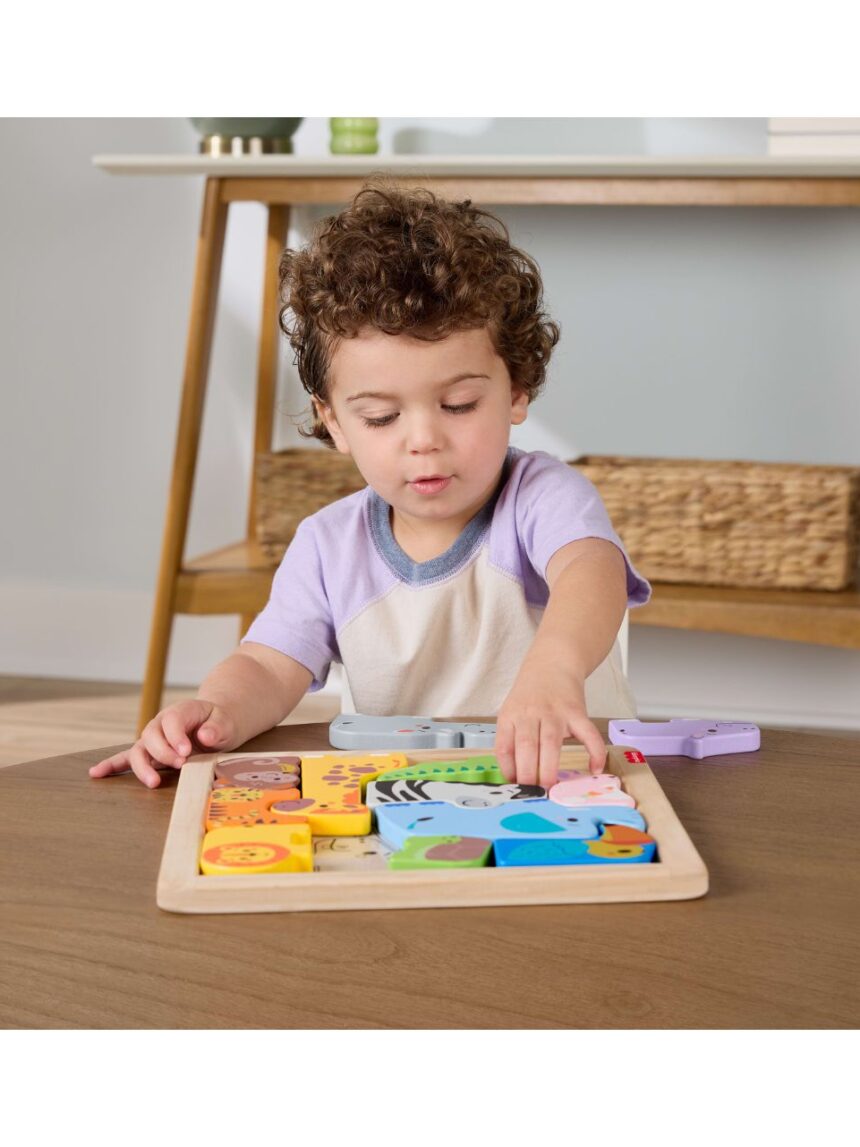 Mattel fisher-price ξύλινο παζλ με ζωάκια jfg10 - Fisher-Price