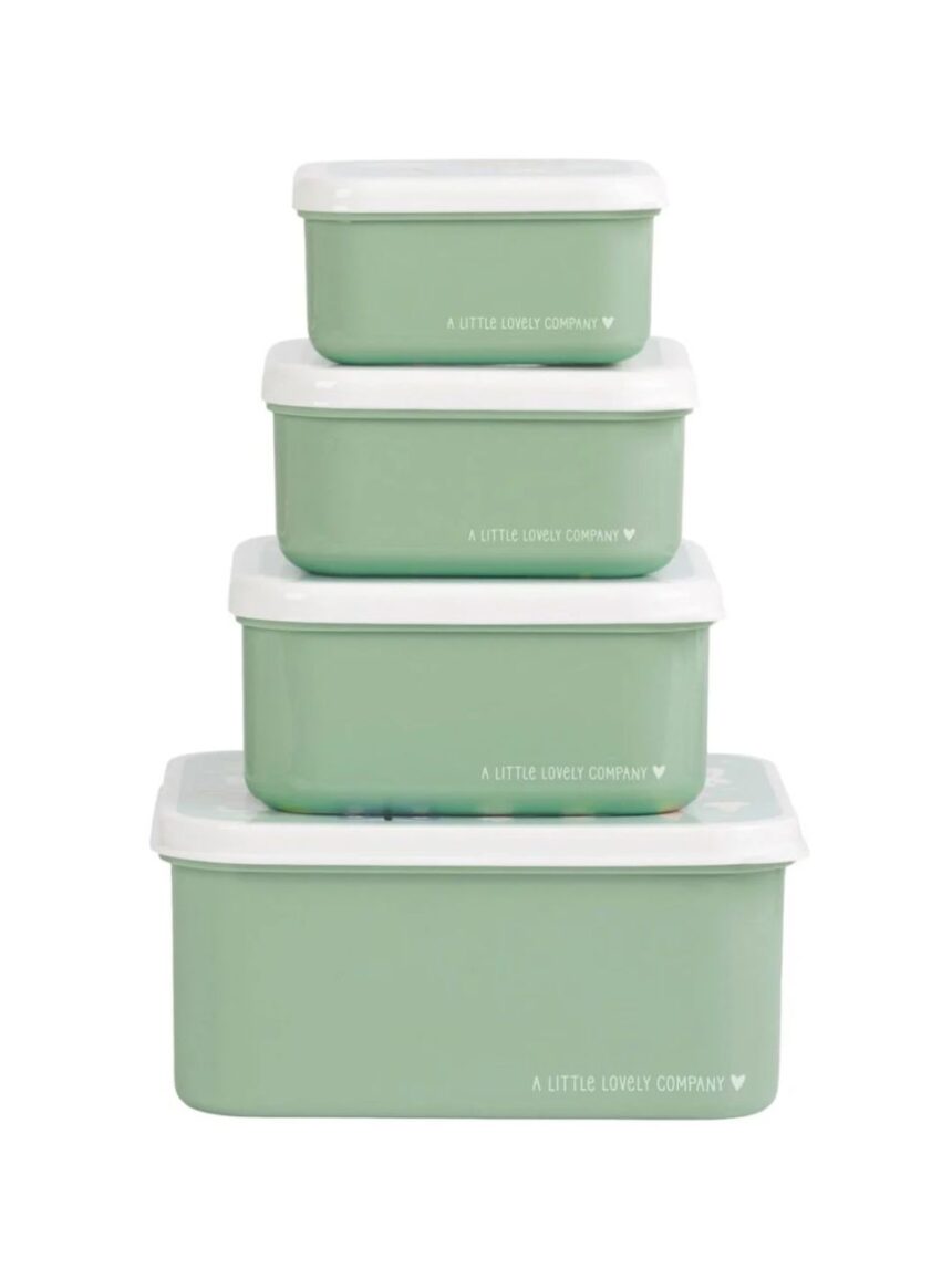 A little lovely company σετ 4 δοχεία φαγητού lunch & snack box joy sbsejo62 - A LITTLE LOVELY COMP