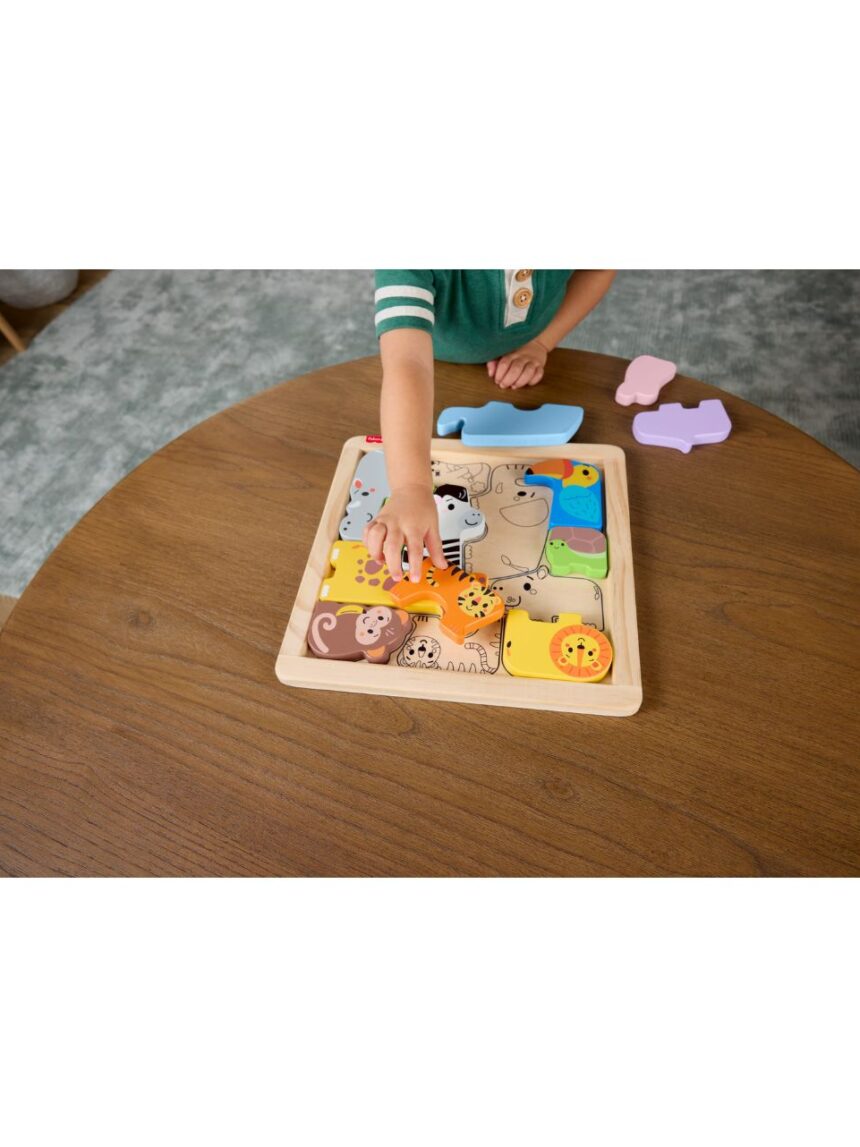 Mattel fisher-price ξύλινο παζλ με ζωάκια jfg10 - Fisher-Price