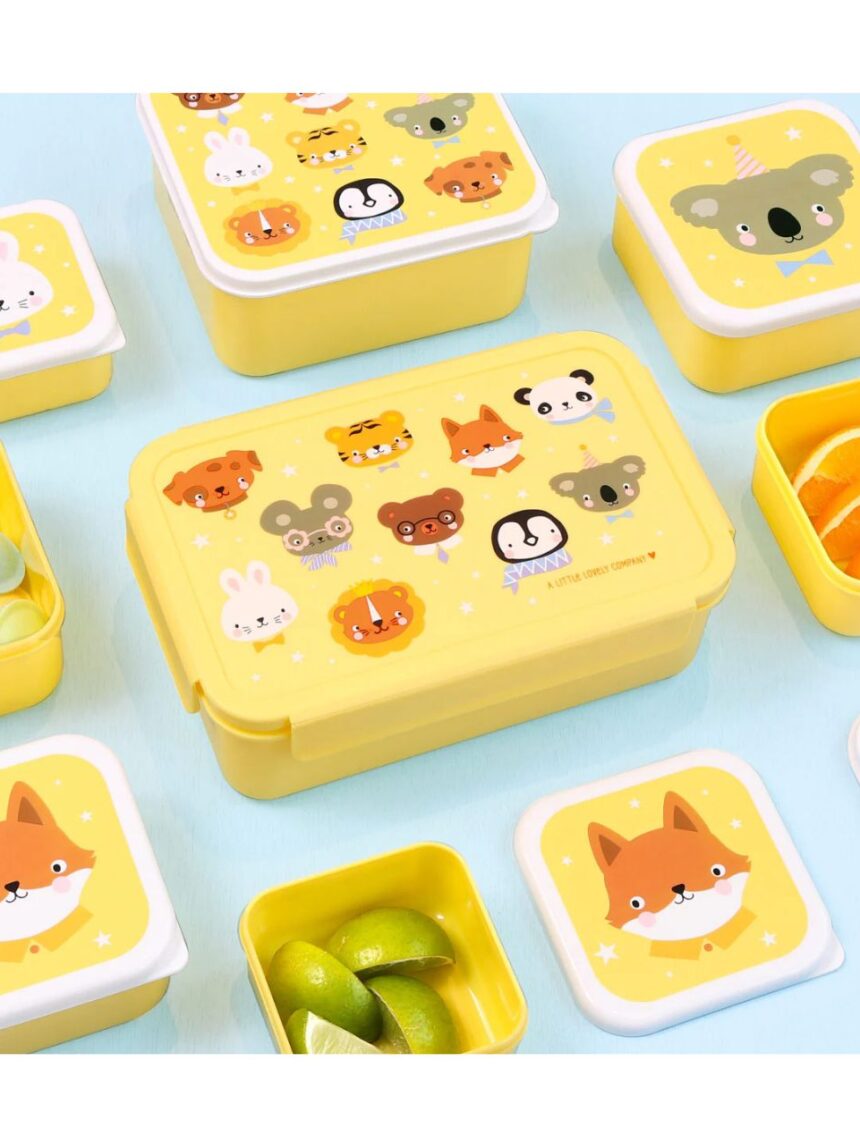A little lovely company δοχείο φαγητού bento με χωρίσματα 1200ml animal friends bbafye77 - A LITTLE LOVELY COMP