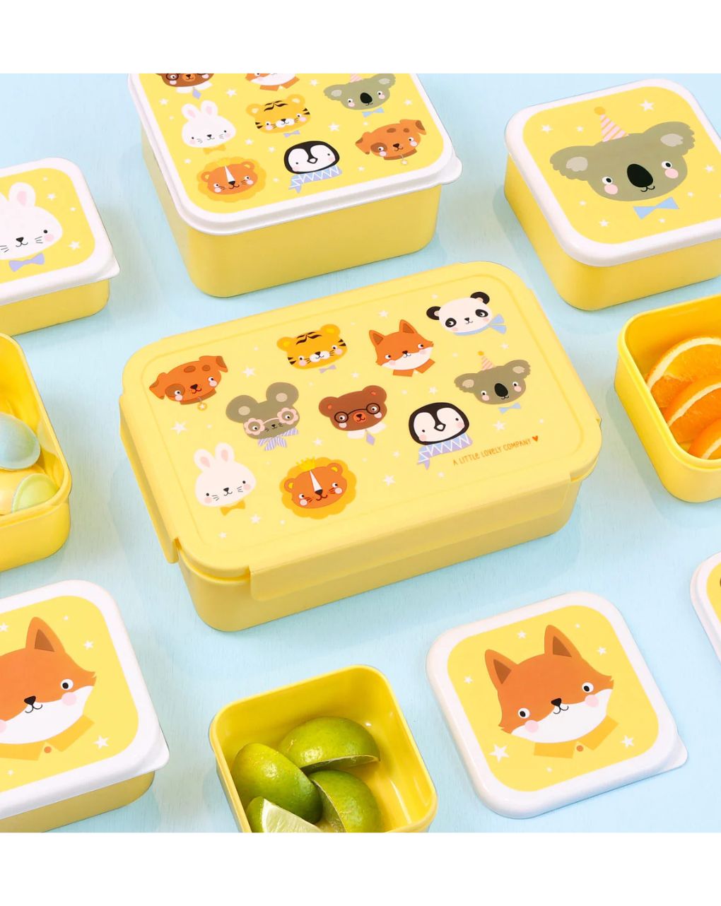 A little lovely company δοχείο φαγητού bento με χωρίσματα 1200ml animal friends bbafye77 - A LITTLE LOVELY COMP