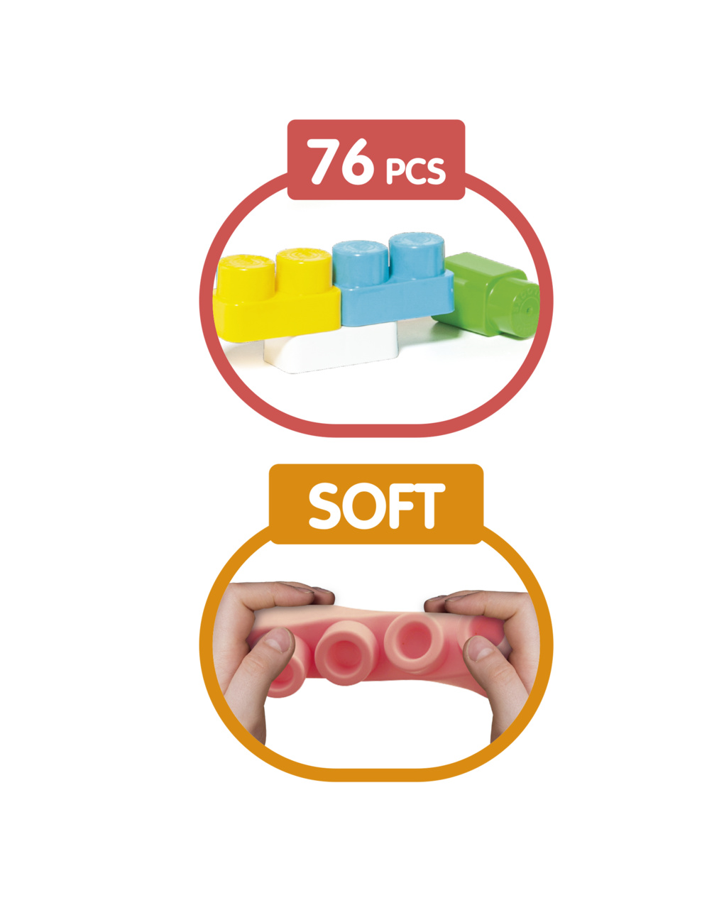 Baby smile σετ 76 μαλακά τουβλάκια για κατασκευή - Baby Smile