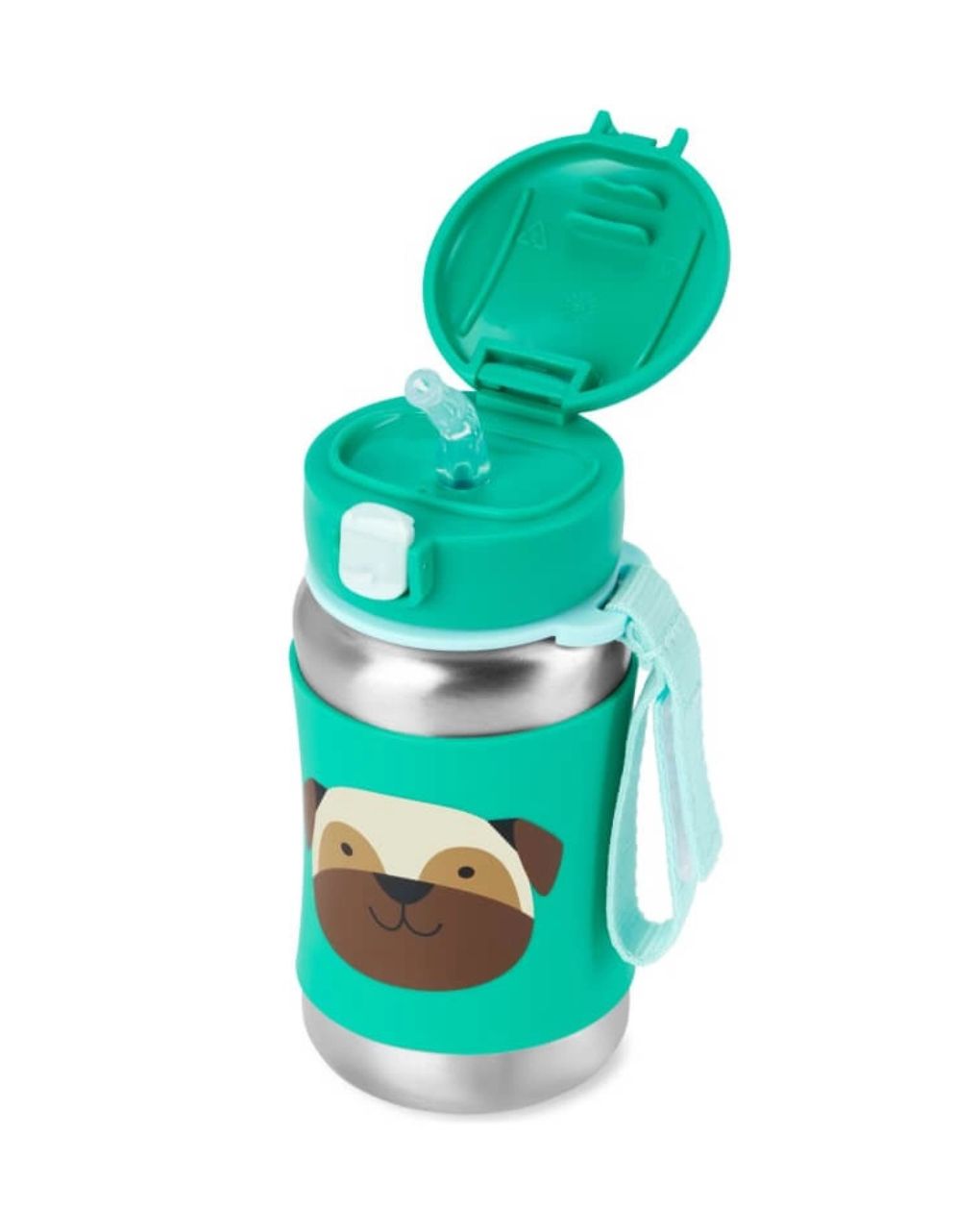Skip hop zoo stainless steel παγούρι με καλαμάκι 350ml pug 9s892010 - SKIP HOP