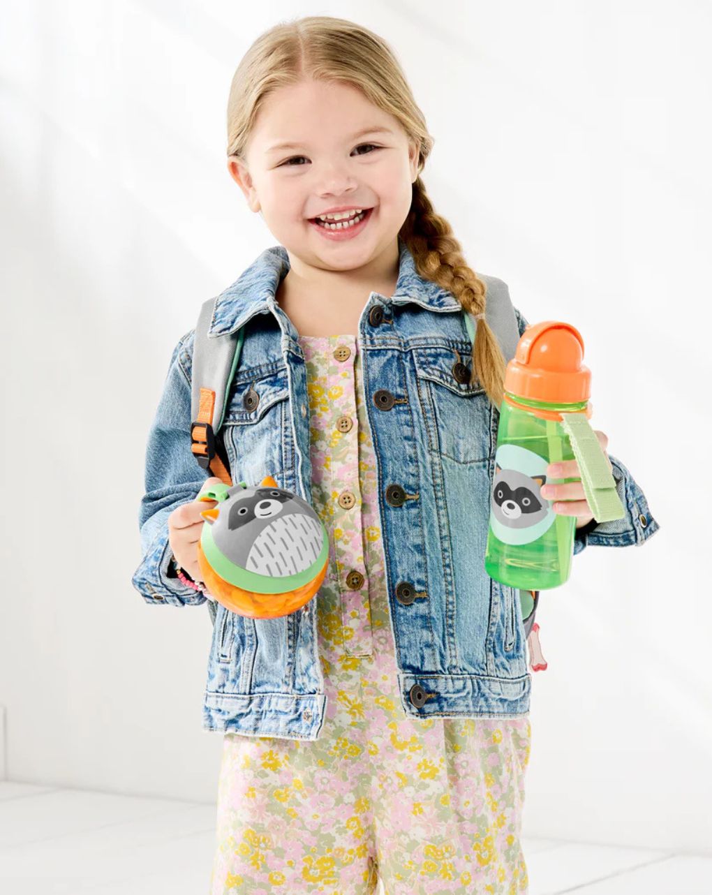 Skip hop zoo πλαστικό παγούρι με καλαμάκι 384.5ml raccoon 9q336910 - SKIP HOP