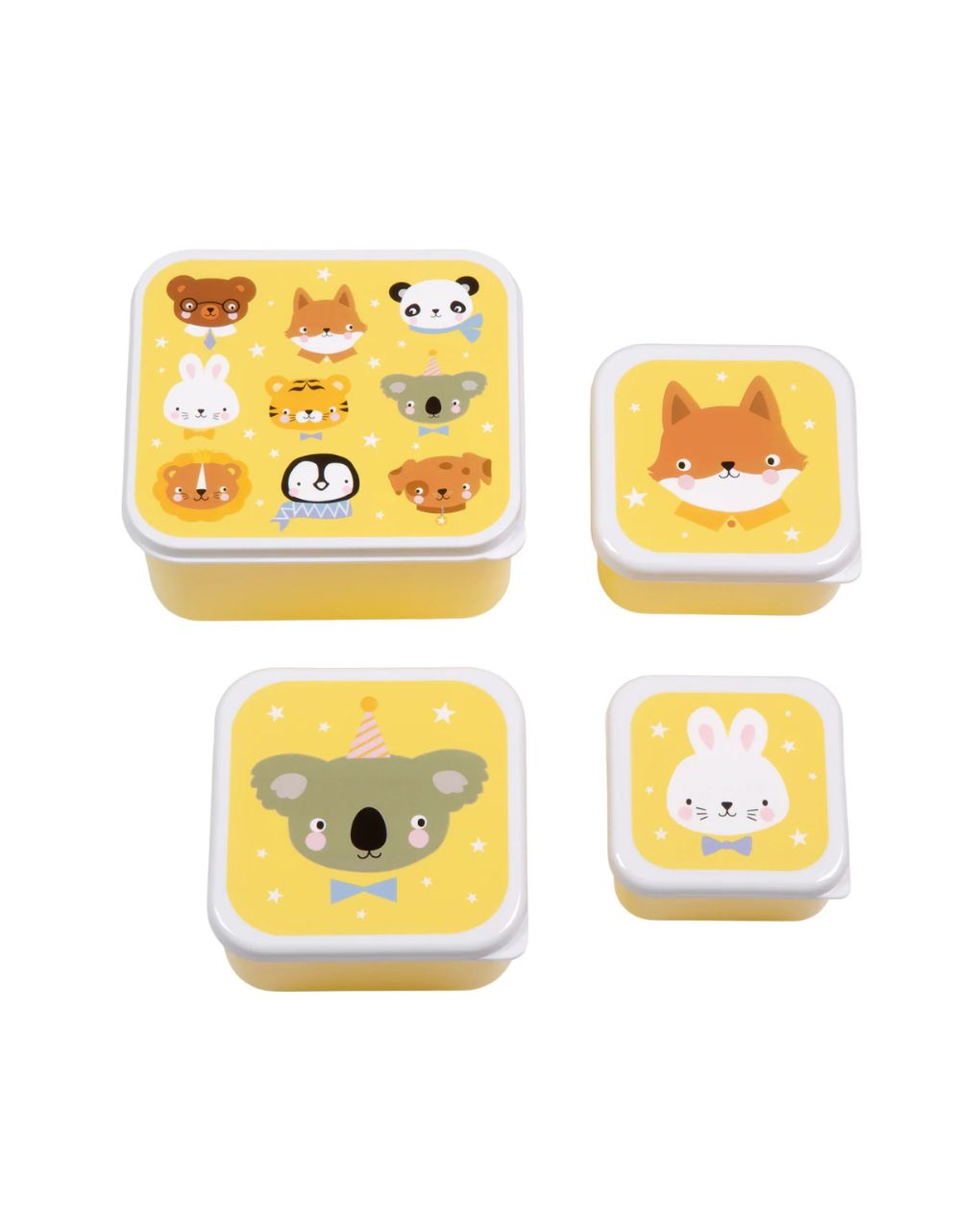 A little lovely company σετ 4 δοχεία φαγητού lunch & snack box animal friends sbseaf81
