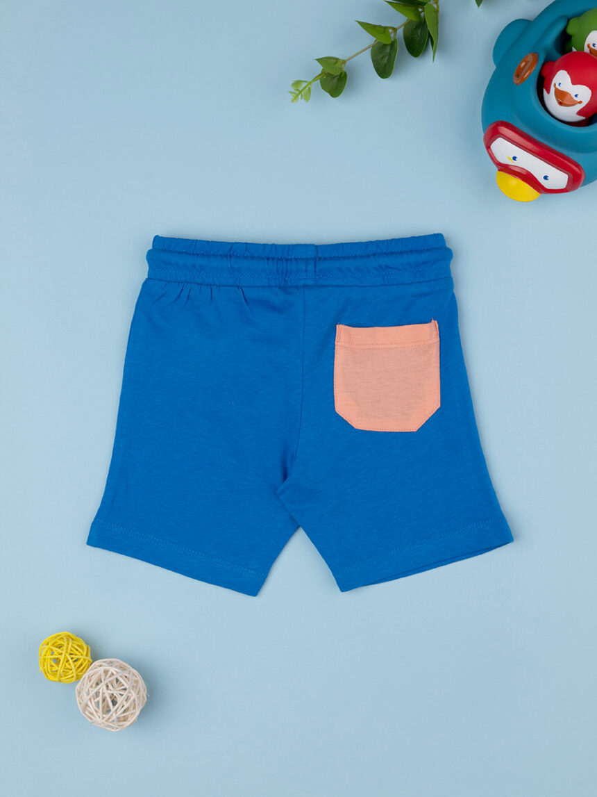 βρεφικό σορτσάκι μπλε good vibe only για αγόρι - Prénatal