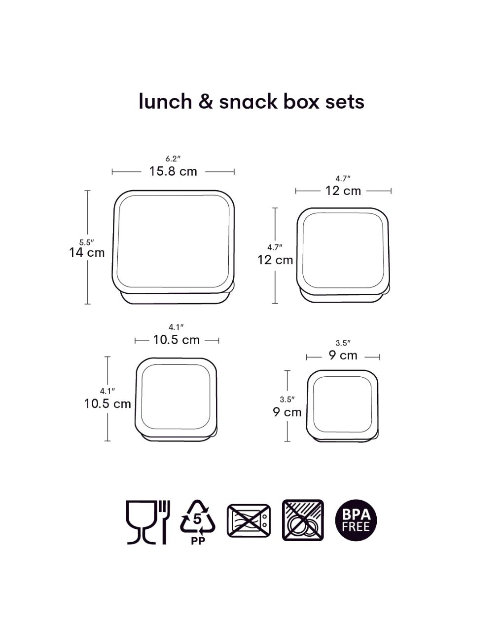 A little lovely company σετ 4 δοχεία φαγητού lunch & snack box animal friends sbseaf81 - A LITTLE LOVELY COMP