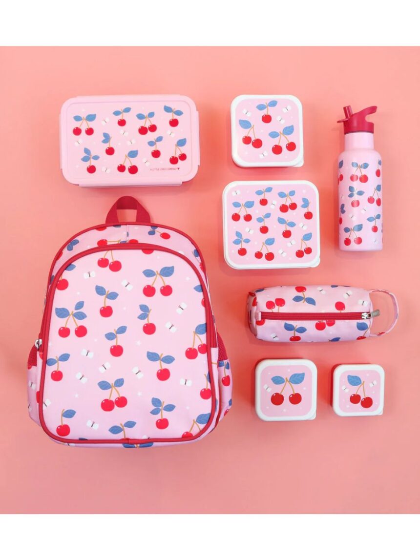 A little lovely company σετ 4 δοχεία φαγητού lunch & snack box cherries sbsech82 - A LITTLE LOVELY COMP