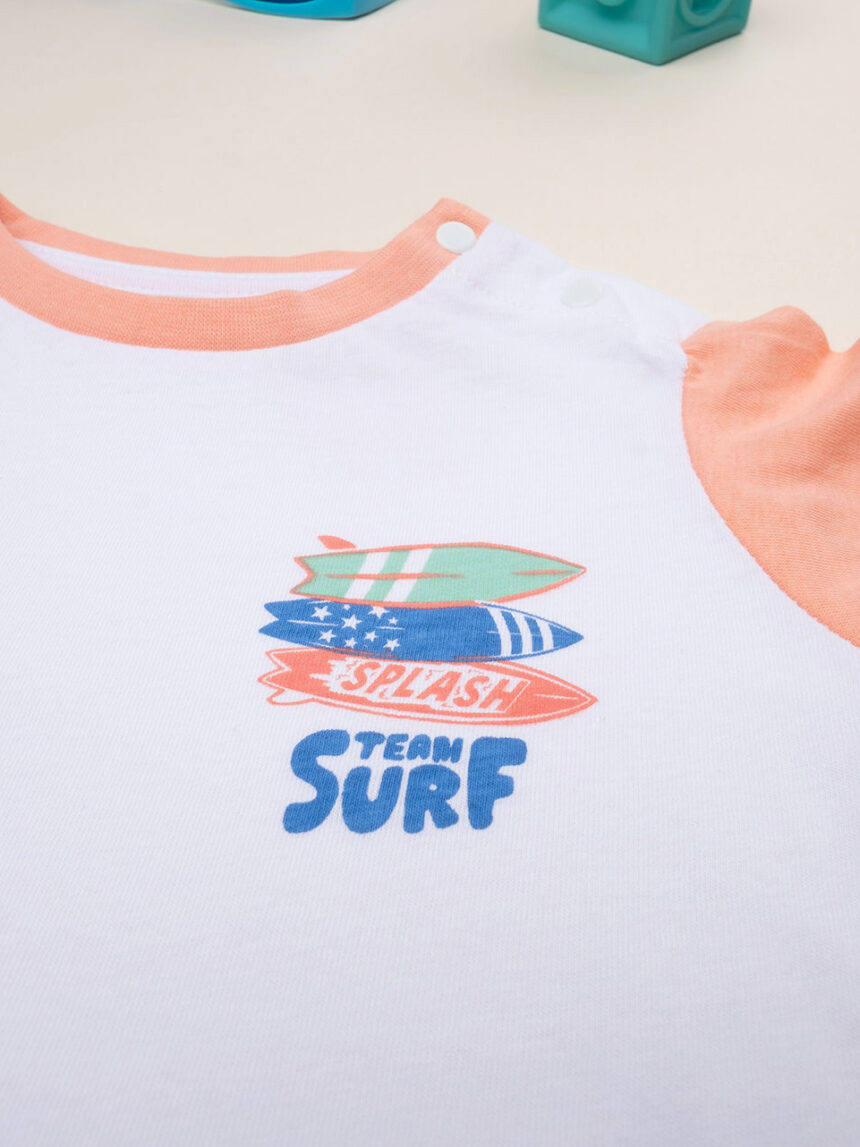 βρεφικό t-shirt λευκό team surf για αγόρι - Prénatal
