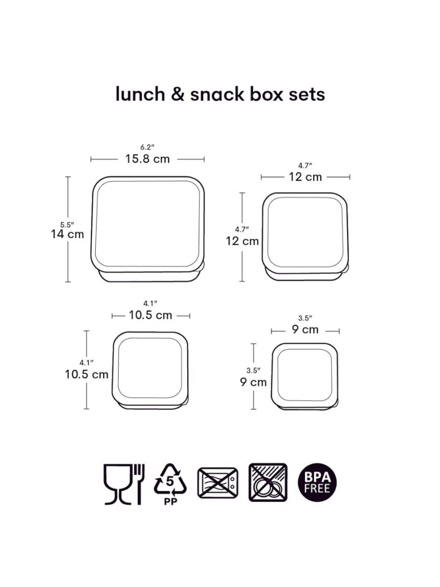 A little lovely company σετ 4 δοχεία φαγητού lunch & snack box unicorn dreams sbseud73 - A LITTLE LOVELY COMP