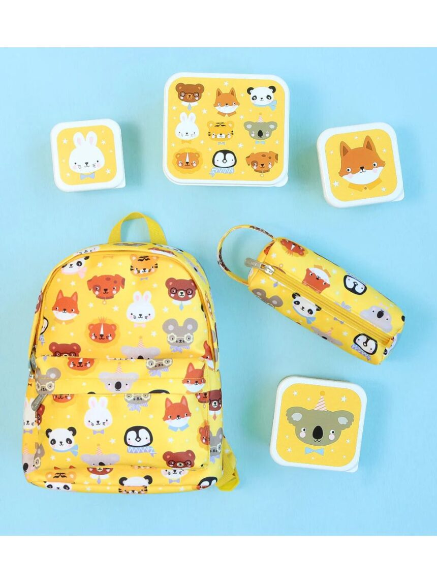 A little lovely company σετ 4 δοχεία φαγητού lunch & snack box animal friends sbseaf81 - A LITTLE LOVELY COMP