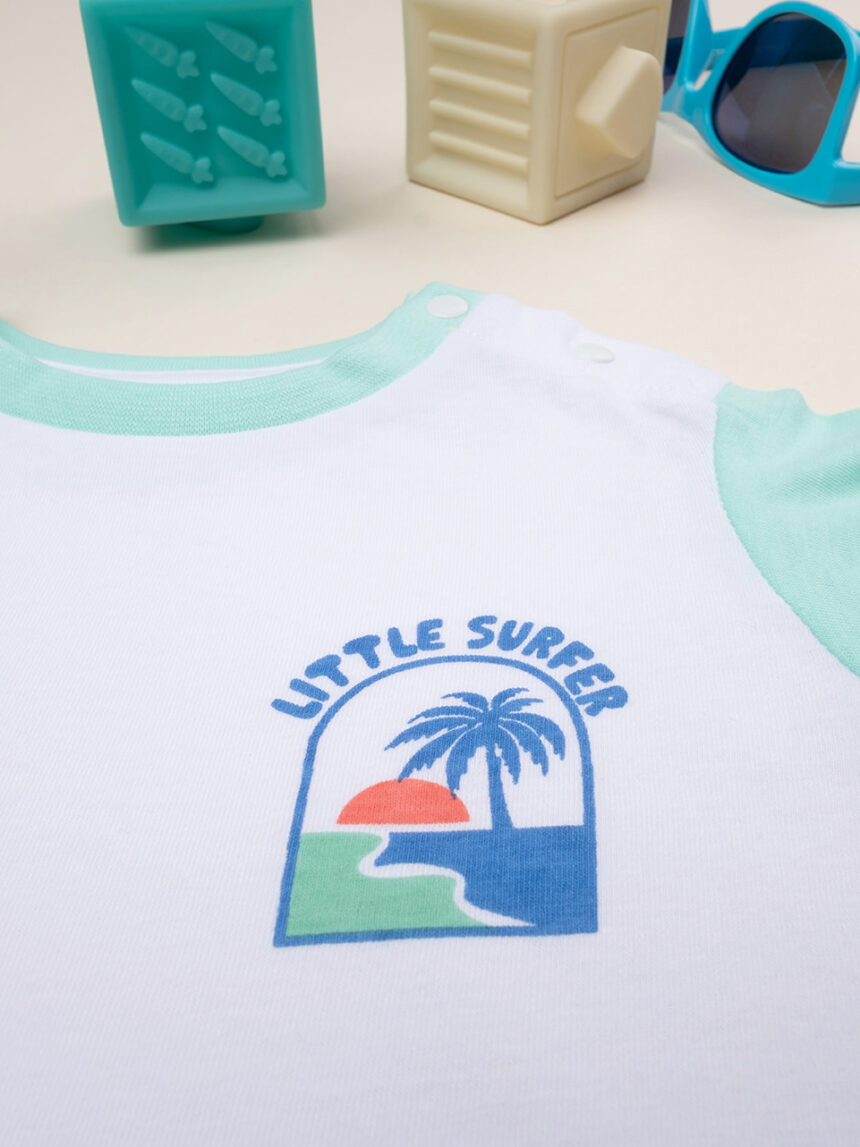 βρεφικό t-shirt λευκό little surfer για αγόρι - Prénatal