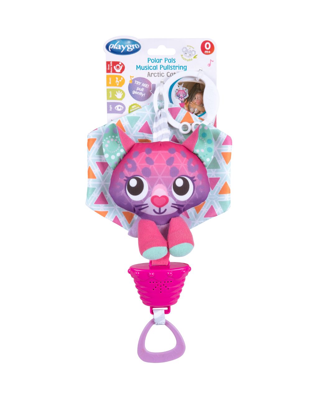 Playgro κρεμαστό μουσικό παιχνίδι με κλιπ polar pals musical pullstring cat - Playgro