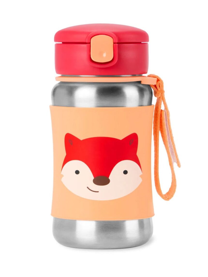 Skip hop zoo stainless steel παγούρι με καλαμάκι 350ml fox 9s892110 - SKIP HOP
