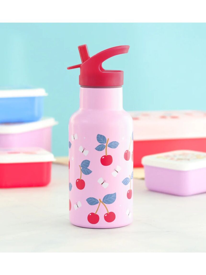 A little lovely company μπουκάλι θερμός με διπλό τοίχωμα από ανοξείδωτο ατσάλι 350ml cherries dbssch88 - A LITTLE LOVELY COMP